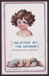GREAT BRITAIN, Postcard, Fred Spurgin, Deleted by the censor, WWI