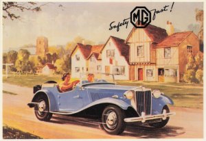 MG Classic Car Model TD In The Cotswolds Advertising Poster Postcard