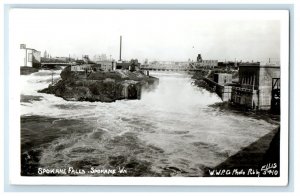 c1940's Spokane Falls Bridge Spokane Washington WA RPPC Photo Ellis Postcard 