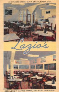 Eureka California Lazio's Seafood Restaurant Dining Room Postcard AA11192