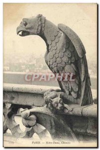 Old Postcard Gargoyle Paris Notre Dame Chimere