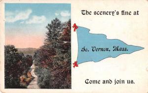 South Vernon Massachusetts Greetings Scenic View Antique Postcard J71077