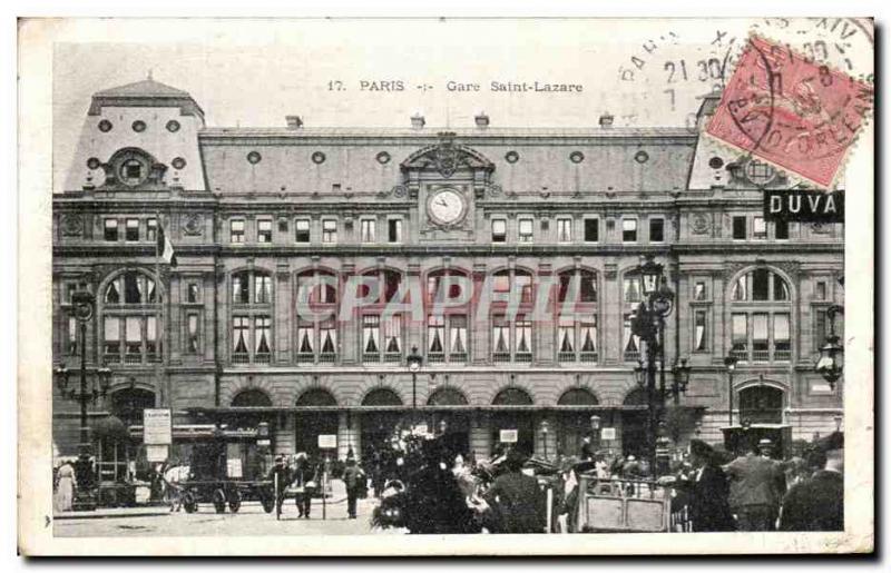 Old Postcard Paris Gare Saint Lazare