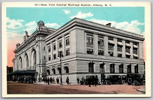 Vtg Albany NY New York Central Railroad Train Station 1920s View Postcard