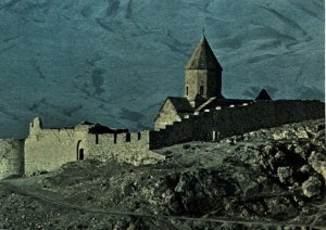 HANDCRAFTED CONTINENTAL SIZE POSTCARD CHURCH KHOR VIRAP ARMENIA