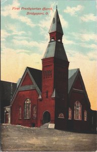 USA First Presbyterian Church Bridgeport Ohio Vintage Postcard 03.18