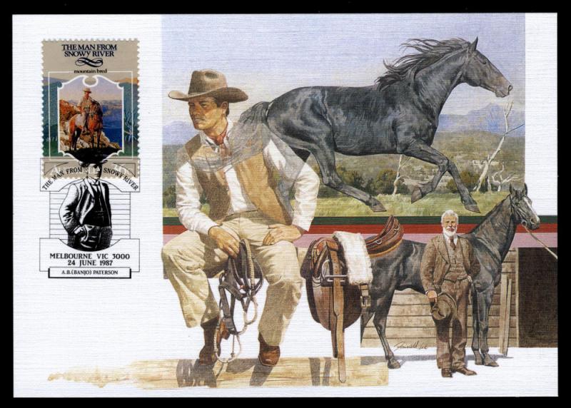 Australia 1034a-e, The Man from Snowy River, Postcard Set/5