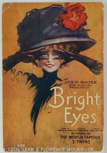 Adv 1910 Broadway Musical Bright Eyes Atlantic City to Pottstown Postcard R15