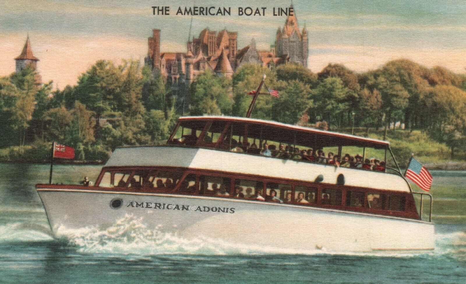 Vintage Postcard The American Boat Line Adonis Boldt Castle Clayton New