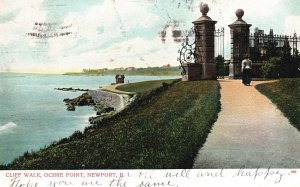 Vintage Postcard 1901 Cliff Walk Ocean View Ochre Point Newport Rhode Island RI
