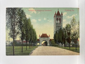 Entrance to Allegheny Cemetery, Pittsburgh, Pennsylvania Postcard