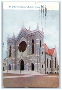 1912 St. Peter's Catholic Church Exterior Building Joplin Missouri MO Postcard