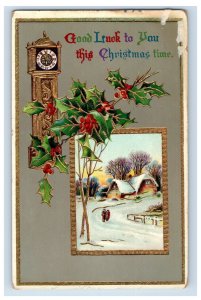 C1910 Winsch Back Dresden Gilt Christmas Postcard P114E