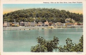 J70/ Pomeroy Ohio Postcard c1940s River Buildings West Virginia  222