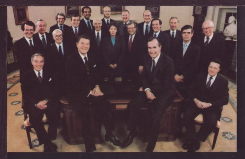 President Ronald Reagan and Cabinet Members Post Card 3598