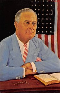 Franklin D. Roosevelt 32nd president of United States View Postcard Backing 