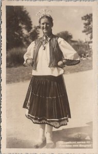 Bulgaria Woman in Traditional Rasgrad Costume Real Photo Postcard Z18