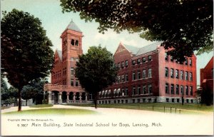 Postcard Main Building, State Industrial School for Boys in Lansing, Michigan