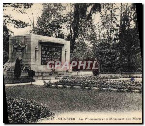 Old Postcard Munster Promenades and War Memorial