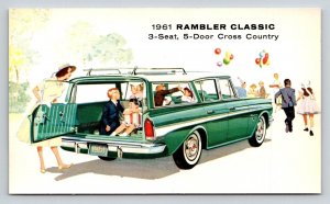 1961  Rambler Classic  Cross Country  Station Wagon  Car  Postcard