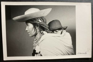 Mint Ecuador Real Picture Postcard RPPC Otavalo Indian Native Mother And Child