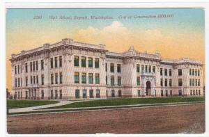 High School Everett Washington 1910c postcard