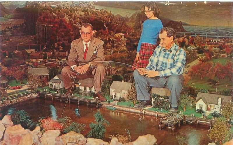 Shartlesville Pennsylvania Roadside America Fishing Display Chrome Postcard