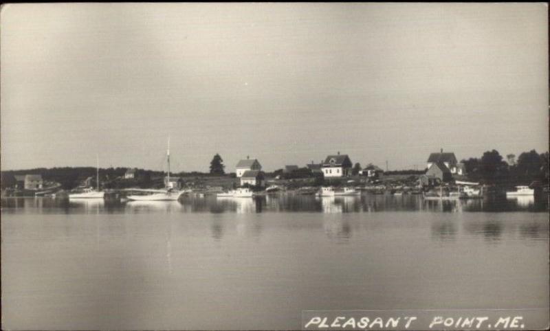 Pleasant Point Cushing ME Homes Real Photo Postcard