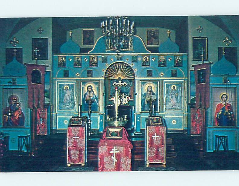 1980's INTERIOR OF THE RUSSIAN CHURCH Kodiak - Near Homer & Seward AK G3149