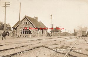 Depot, Michigan, Lawton, RPPC, Michigan Central Railroad Station, Train, Klink