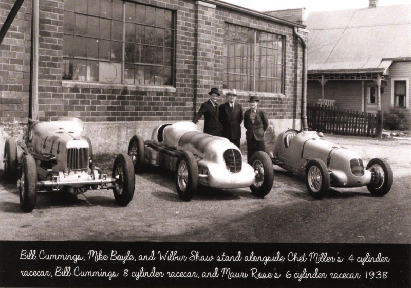 Race Cars - 1938. Cummings, Boyle & Shaw  (5.75 X 4 Photo Reprint)