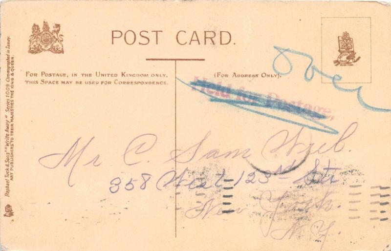 BETWEEN YOU AND ME...H COWHAN~ ARTIST SIGNED~TUCK WRITE AWAY POSTCARD 1905