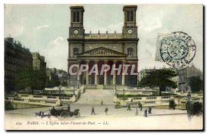 Old Postcard Paris Church of Saint Vincent de Paul