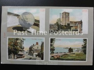 c1908 - Four post-cards in Miniature - VIEWS OF SWANAGE - ALL IMAGES SHOWN