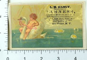 1870's-80's L.M. Hanly, Harness, Fantasy Fairy Riding Swan Horse Blankets NY F61