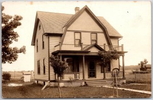 House on the Countryside Front View Real Photo RPPC Postcard