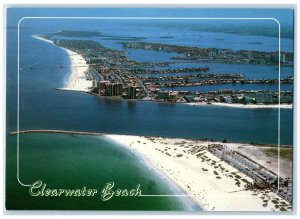 Aerial View Of Clearwater Beach Florida FL, Along The Gulf Of Mexico Postcard
