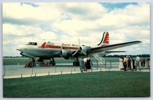 Airplane Postcard Capital Airlines Douglas DC-4 Capitaliner Newark DE11