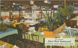 Ideal Fish Restaurant 1940s roadside Santa Cruz California Postcard 20-11942