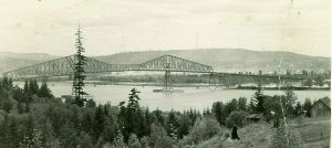 Postcard  RPPC View of Interstate Bridge from Rainier, OR.          P4