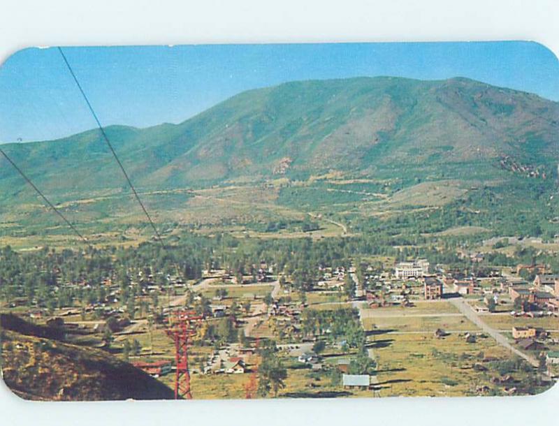 1950's ROARING FORK VALLEY FROM SKIING CHAIR LIFT Aspen Colorado CO F9188