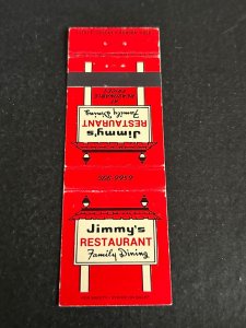 Vintage Matchbook Cover Jimmy's Restaurant Aurora, Colorado MB184