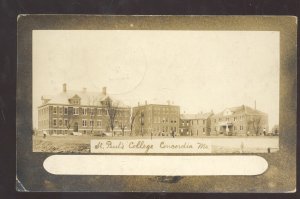 RPPC CONCORDIA MISSOURI ST. PAUL'S COLLEGE RPO CANCEL REAL PHOTO POSTCARD