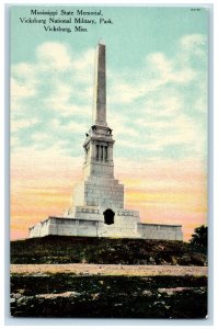 c1920s Mississippi State Memorial Vicksburg National Military Park MS Postcard