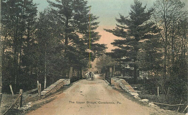 Canadensis Pennsylvania Upper Bridge hand colored 1911 Postcard Price 20-7796