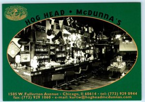 CHICAGO, Illinois IL ~ Roadside HOG HEAD McDUNNA'S Bar Restaurant 4x6 Postcard