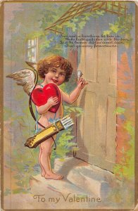 J20/ Valentine's Day Love Holiday Postcard c1910 Art Beautiful Cupid 72