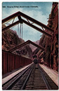 13863 Locomotive Entering Hanging Bridge, Royal Gorge, Colorado