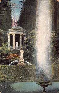 A136 Germany 1920 Bad Cleve Park Pavilion Fountain statue vintage postcard