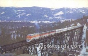Vista Dome CA Zephyr, Sierra Nevada Mountains, USA Trains, Railroads 1956 pos...